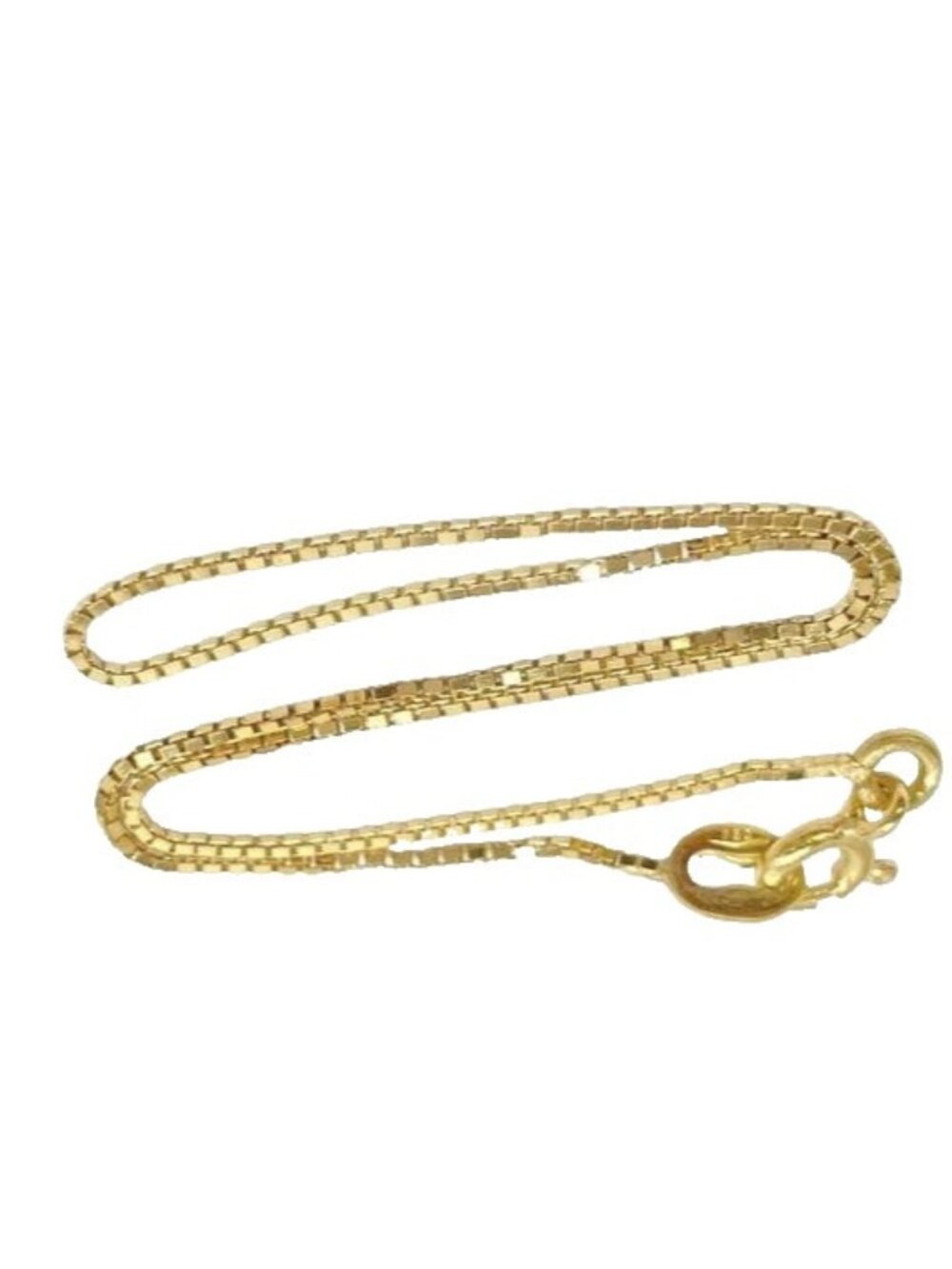 18K YELLOW GOLD box link MINI BRACELET, 7.1 INCHES, nice, very dainty==tested